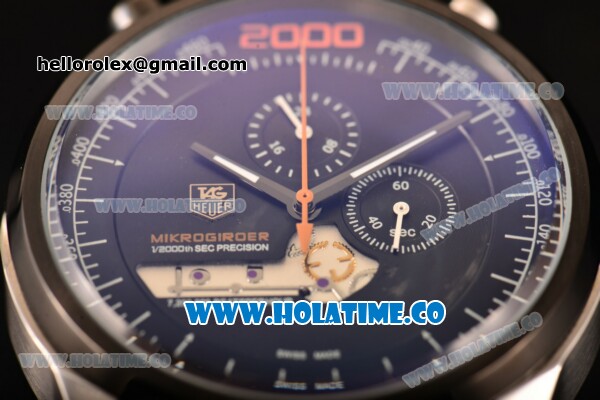 Tag Heuer Mikrogirder 2000 Chrono Miyota Quartz Steel Case with Black Dial and PVD Bezel - Orange Second Hand - Click Image to Close